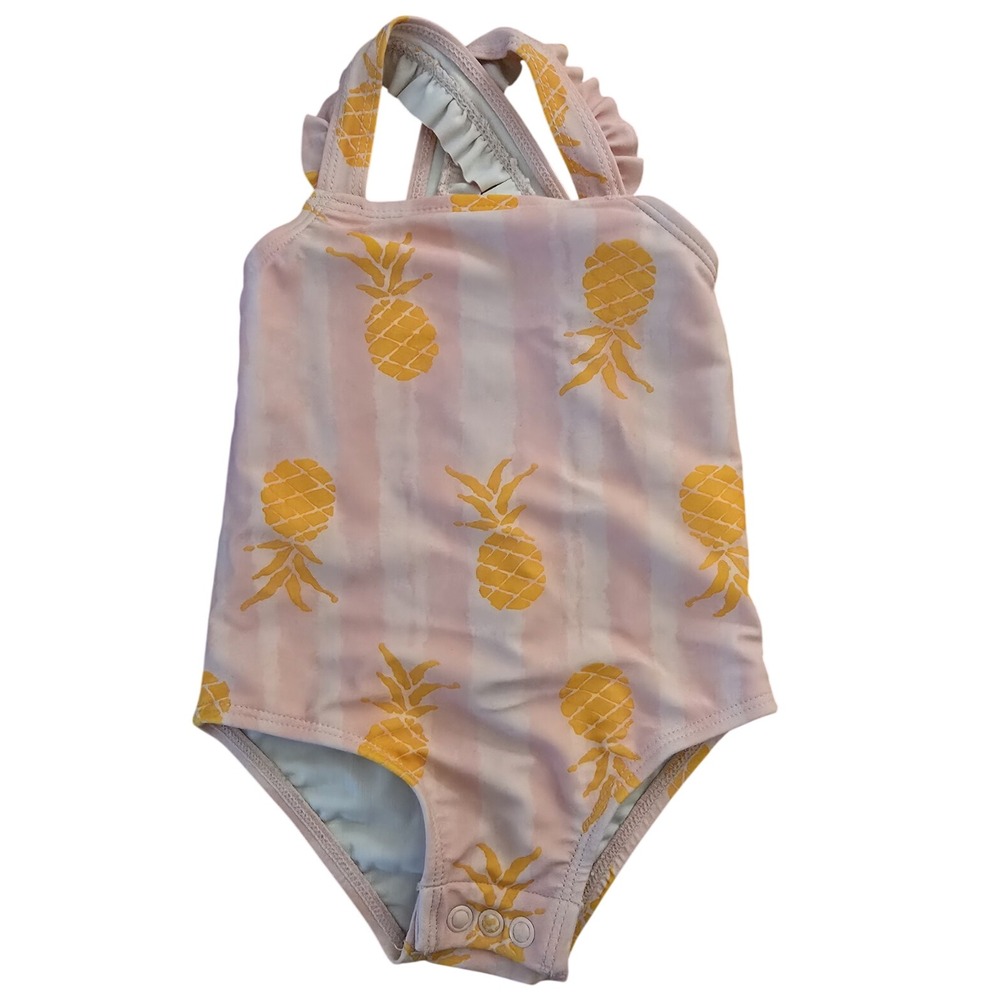 Just One You made by Carter's Girls 9M Pink Pineapple One-Piece Ruffle Swimsuit